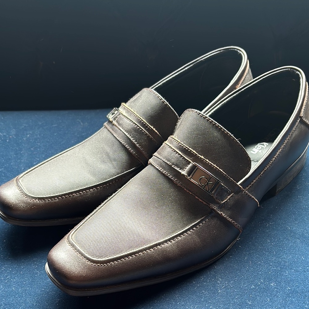 Calvin Klein Brown Leather Slip-On Loafers Men's Size 11 - Picture 5 of 11